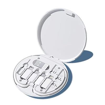 RSINC Mini Multi-Functional  60W USB Data Cable Set Box with USB A/Type C/Micro USB/Light Convert Connecters Sim Card Tray Eject Tool Data Cable Set