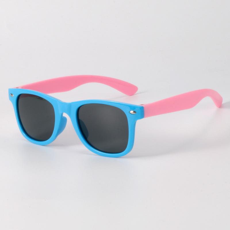 Anti-UV Color Block Children's Sunglasses: Trendy, Cute, Comfortable, Windproof & Sandproof for Boys and Girls