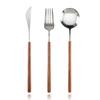 304 stainless steel rosewood handle knife, fork and spoon Japanese wooden handle knife, fork and spoon Western restaurant steak knife, fork and spoon