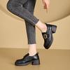 Spring and Autumn Leather Loafers Women's Korean Version of Platform Velcro Small Leather Shoes Women's Buckle Casual Small Single Shoes Women