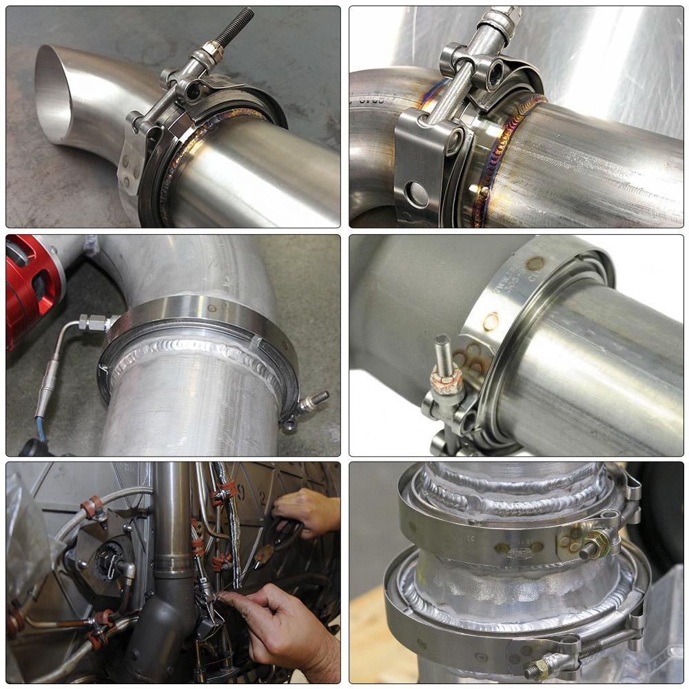 V Band Exhaust Clamp 2.5 Inch 3 Inch 63mm 76mm Exhaust Male And Female Flange Vband Clamp V-Band Muffler Clamp