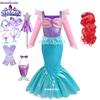 Little Mermaid Dress Princess Cosplay Costume Fish Beauty Birthday Party Halloween Clothing Mermaid Dress For Girl
