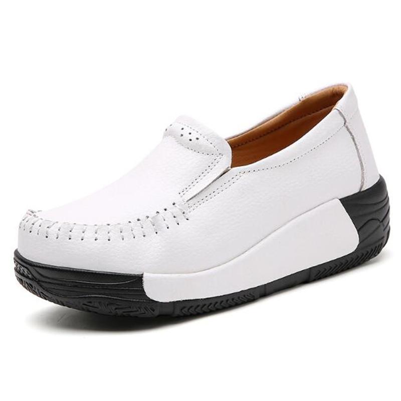 Fashion Woman Loafers Office Comfortable Moccasins Women Flat Shoes Casual Platform Sneakers Soft Sole Slip On Mom Shoes