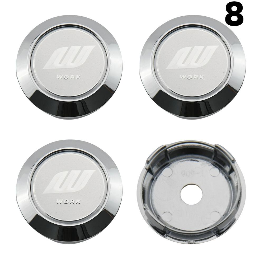 4PCS 64MM OD / 60MM ID Cap For Rims WORK EMOTION EQUIP MEISTER VS Emblem Wheel Center Cap Sport Car Logo Wheel Cover Hub caps