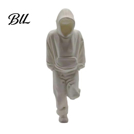 Artistic Desktop Ornament Thinker Figurine, 3D Printed Sweatsuit Man Statue for Home Environmentally Friendly Decor Office Desk Bookshelf Decor,