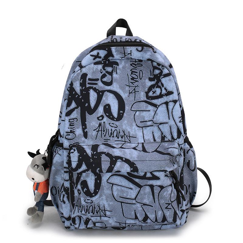 Trendy skolesekk for studenter: Herre- og jente-juniorhøyskole, videregående skole, college-lerretsryggsekk