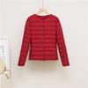New Light and Thin Round Neck V-neck Down Jacket Women's Warm Liner Short Large Size Jacket Autumn and Winter Women's Collarless