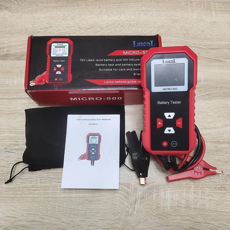 12V Car Battery Tester 40-3000 CCA Lithium Battery Test Lead Acid Battery Analyzer LED Display Lancol MICRO-500 Batteries Tester