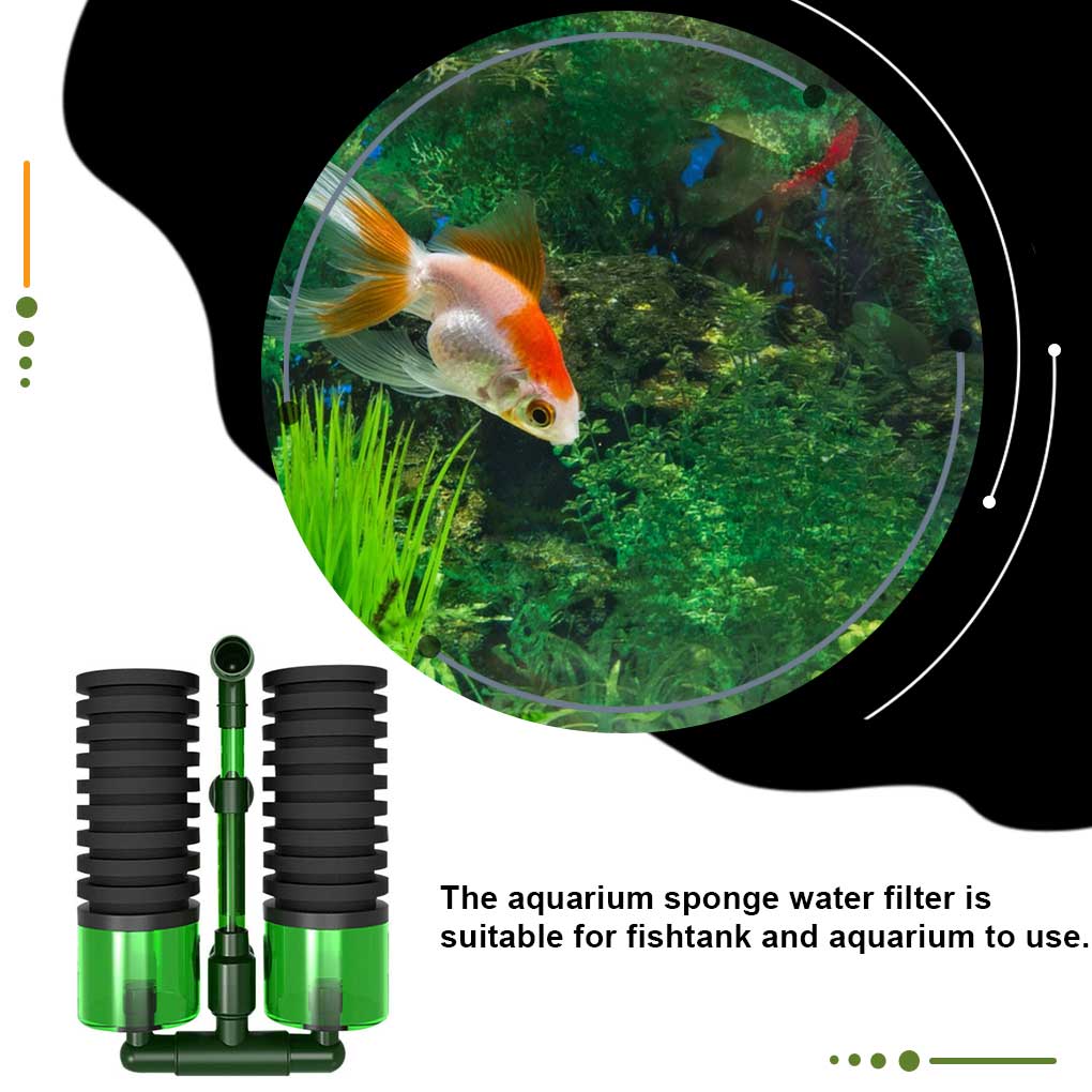 Double Head Water Filter Aquarium Fishtank Sponge Water Filter Air Pump Fish Tank Cleaning Filter Aquarium Accessory PT0738
