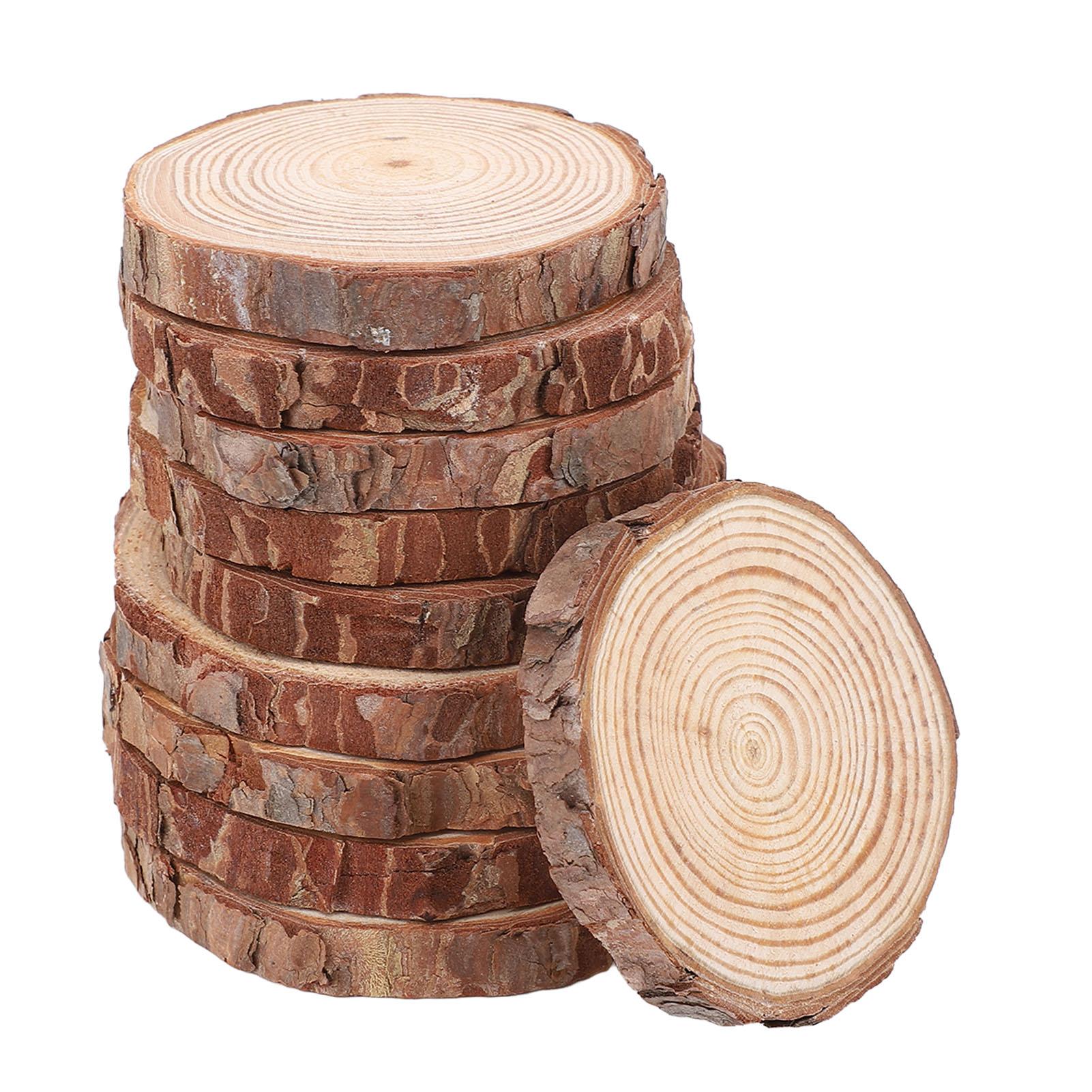 

10 шт. Деревянные спилы Многофункциональные поделки Сделай сам Тонко отшлифованные деревянные круги для свадебной вечеринки, праздника