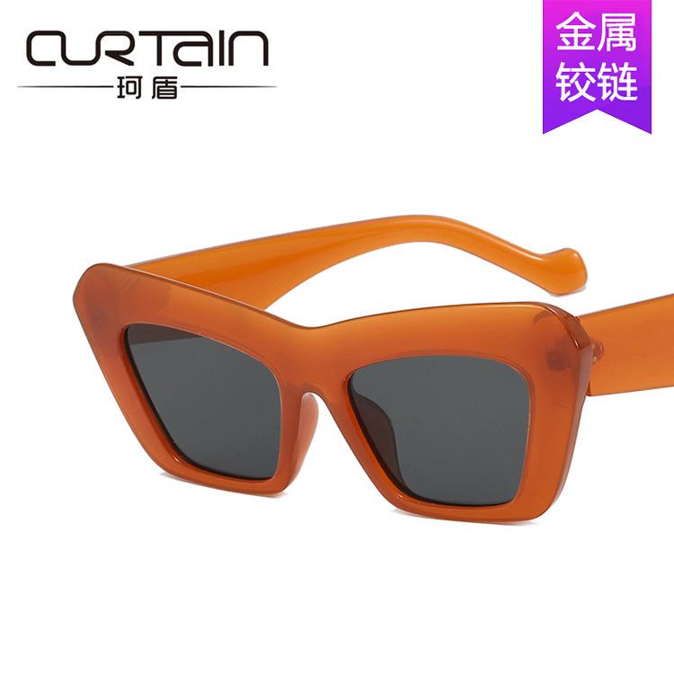 European and American personality triangular cat eye new sunglasses trendy ins Internet celebrity retro concave hip hop ink