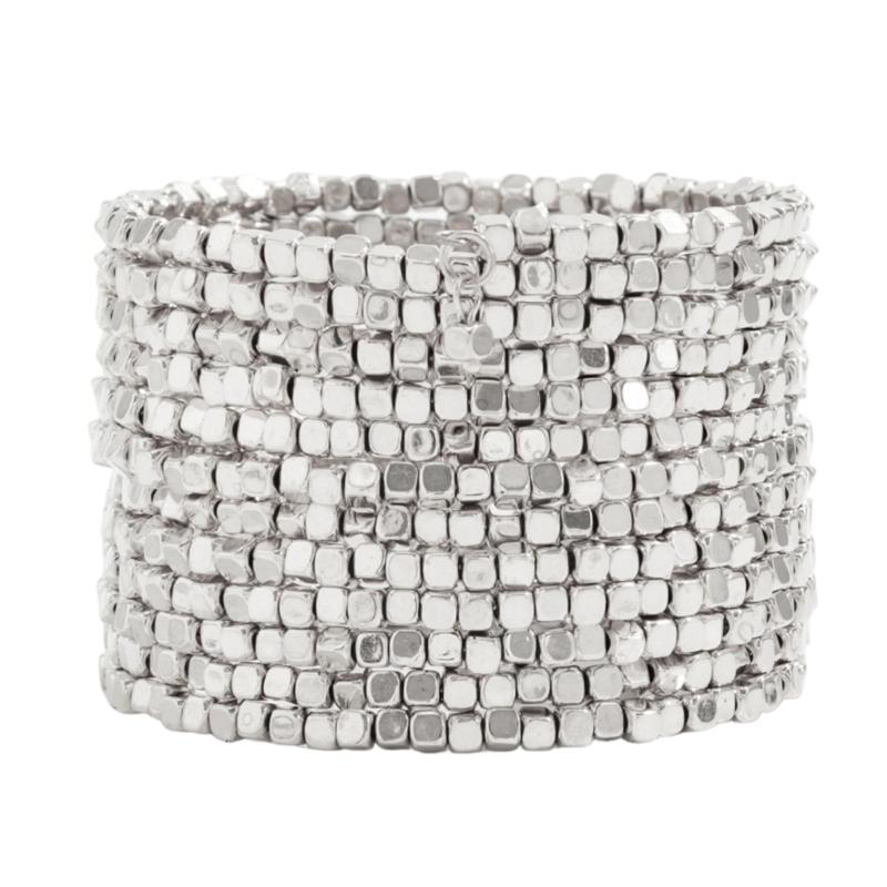 Contemporary Square CCB Bracelet Geometric Artisanal Design Sturdy Wear Resistant Jewelry For Modern Fashion Lovers
