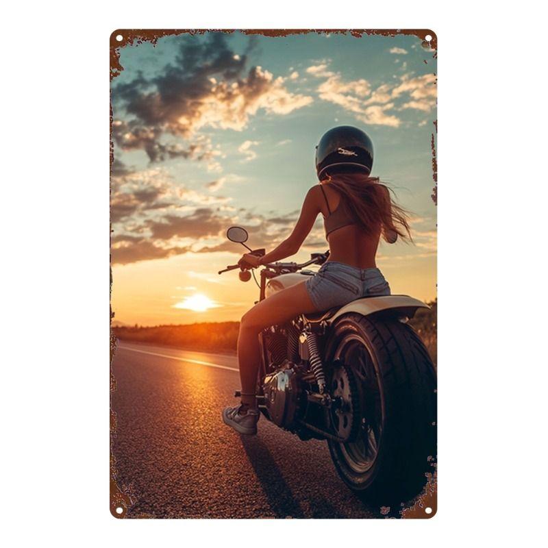 Vintage Tin Sign Retro Motorcycle Garage Wall Decor Bar Man Cave Artwork