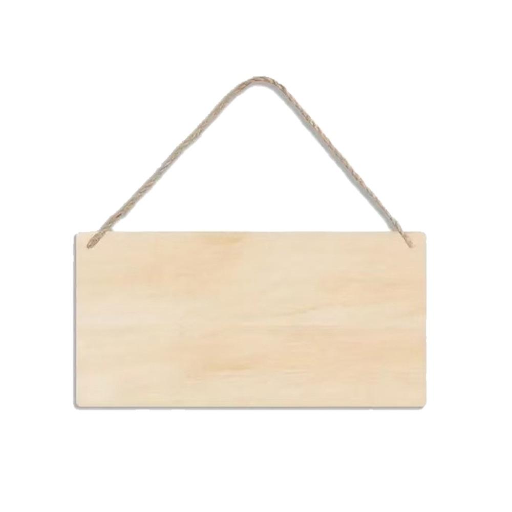 10Pcs Blank Rectangle Wooden Sign Blank Painting Unfinished Wood Plaque Home Decor 10Pcs