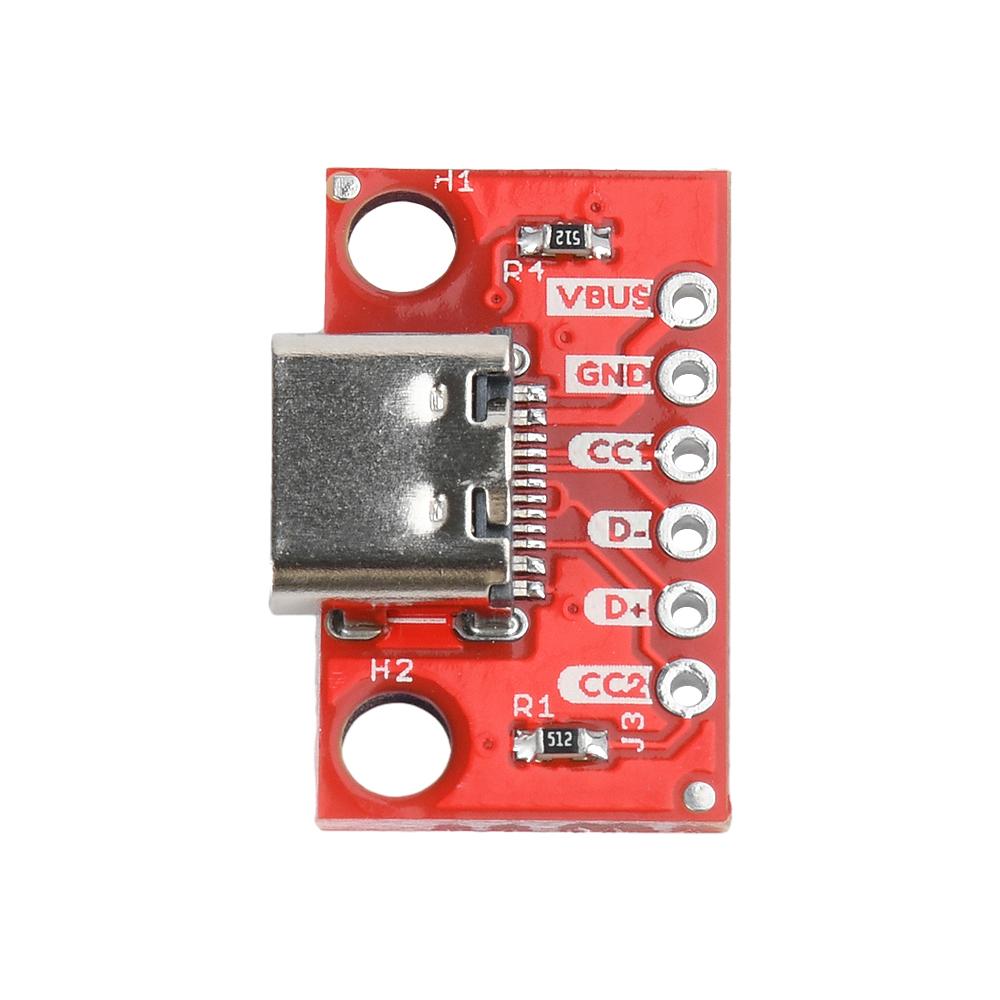 5PCS TYPE-C Female Base Test Module 16P To 2.54 High Current Power Conversion Board Red FR-4 Fiberglass Board USB3.1 with Pin