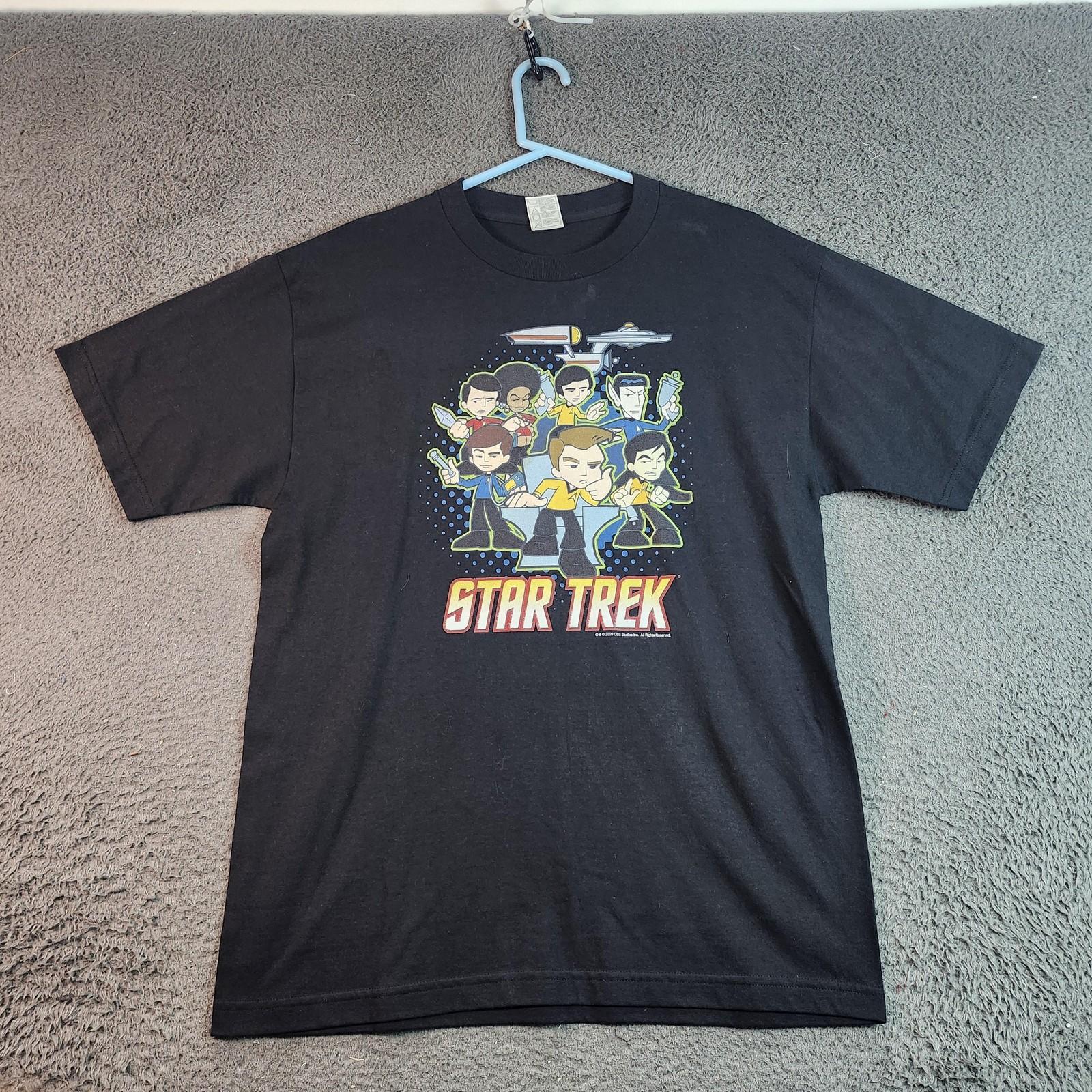 Star Trek Alstyle Shirt Mens Large Black Cartoon Crew Enterprise Graphic Tee Unisex T-Shirt XXL