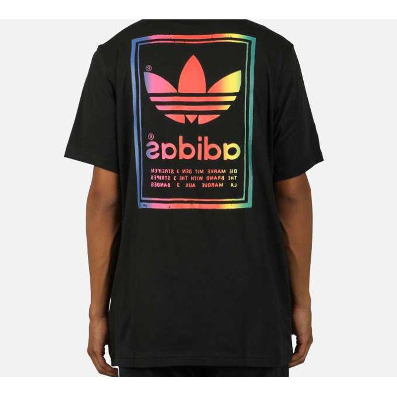 adidas Originals Kleeblatt Vintage T-Shirt mit Farbverlaufslogo Herren Oberteile Schwarz ED6917