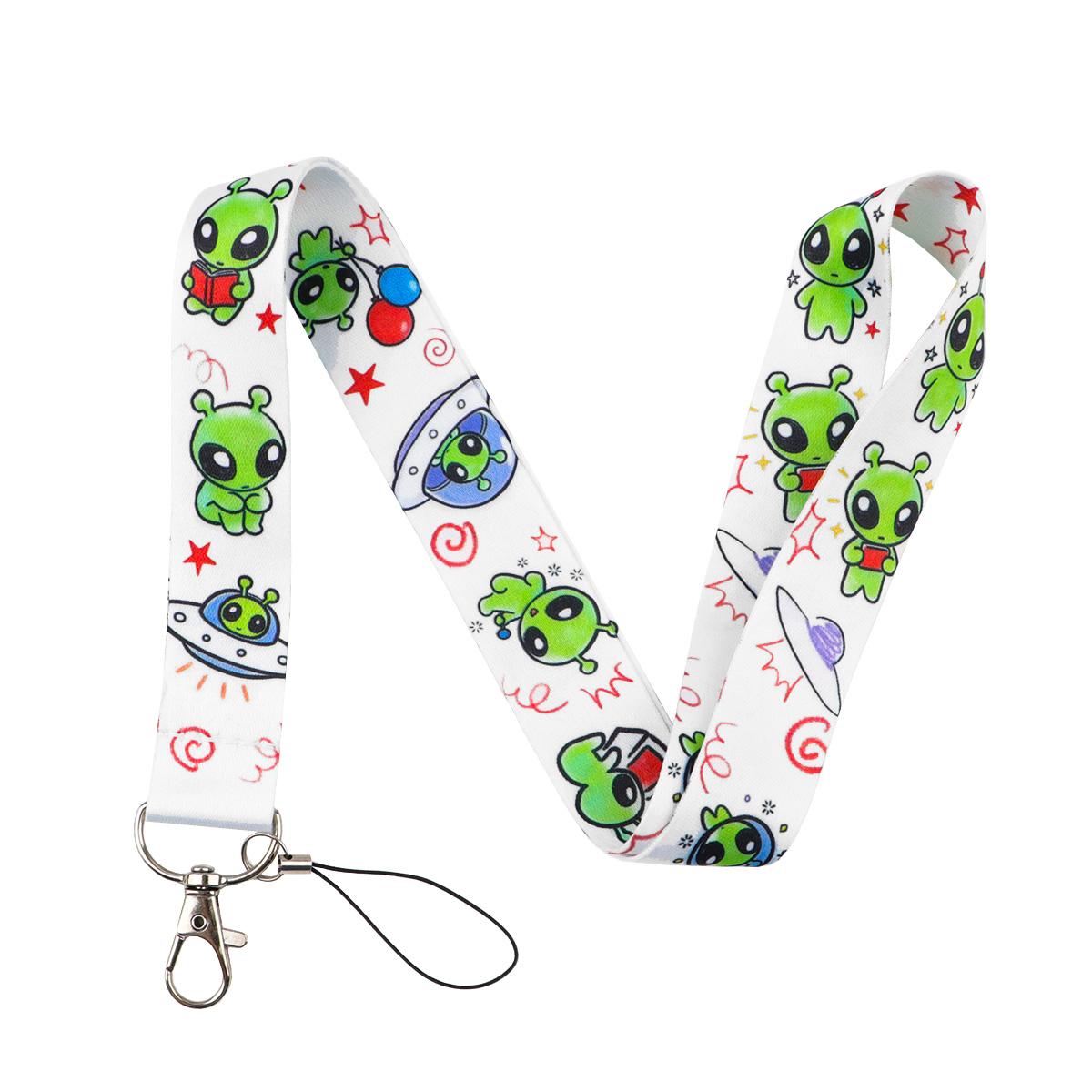 

Cartoon UFO Cat Cow Credential Holder Funny Alien Neck Strap Lanyard for Key Keychain USB Badge Holder Keyring Accessories Gifts