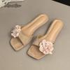 Fashion Summer Footwear Open Toe Women's Flower Slippers Fashion Ladies Outdoor Concise Beach Vacation Slides Sandalias De Mujer Size 35