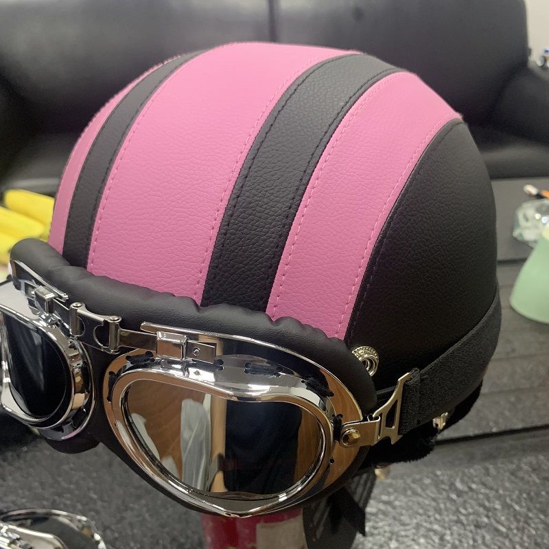 Electric Battery Car Helmet Gray Man Lady Retro Summer Sunshade Sunscreen Half Helmet Cute Summer Hard Hat Full Helmet