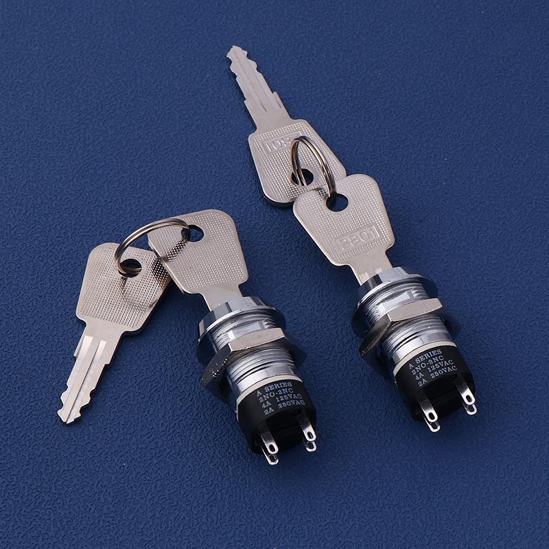 19Mm Power Lock 2801 Elevator Lock Key Switch Electronic Lock Base Station Lock Single Pull Double Pull Switch With 2 Keys