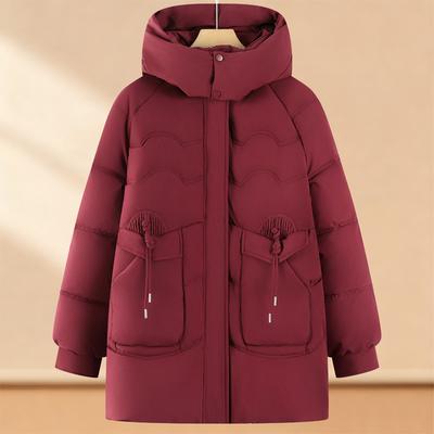 Stor Storlek 4XL-8XL Medelålders Kvinnor Vinter Långa Kappor Med Huva Elegant Tjock Varm Oversize Parkas Damjackor