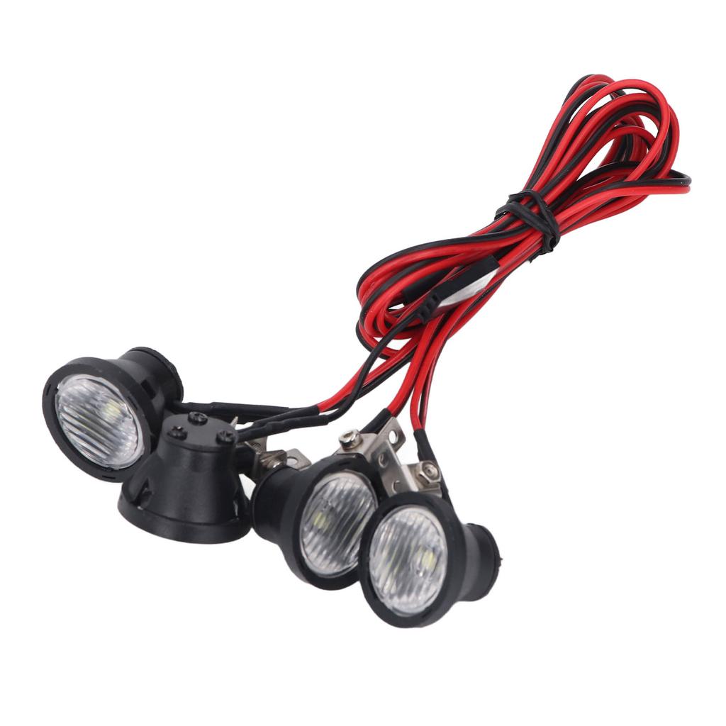 RC Car LED Light 4LED Headlights High Brightness Round Front Spotlights for 1 10 RC Crawler for Axial for SCX10 90046