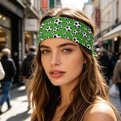Unisex Stirnband Fußball-Thema Druck Hohe Elastizität Haarband Rutschfestes Design Feuchtigkeitsableitend Lauf Stirnband Sport Haaraccessoire