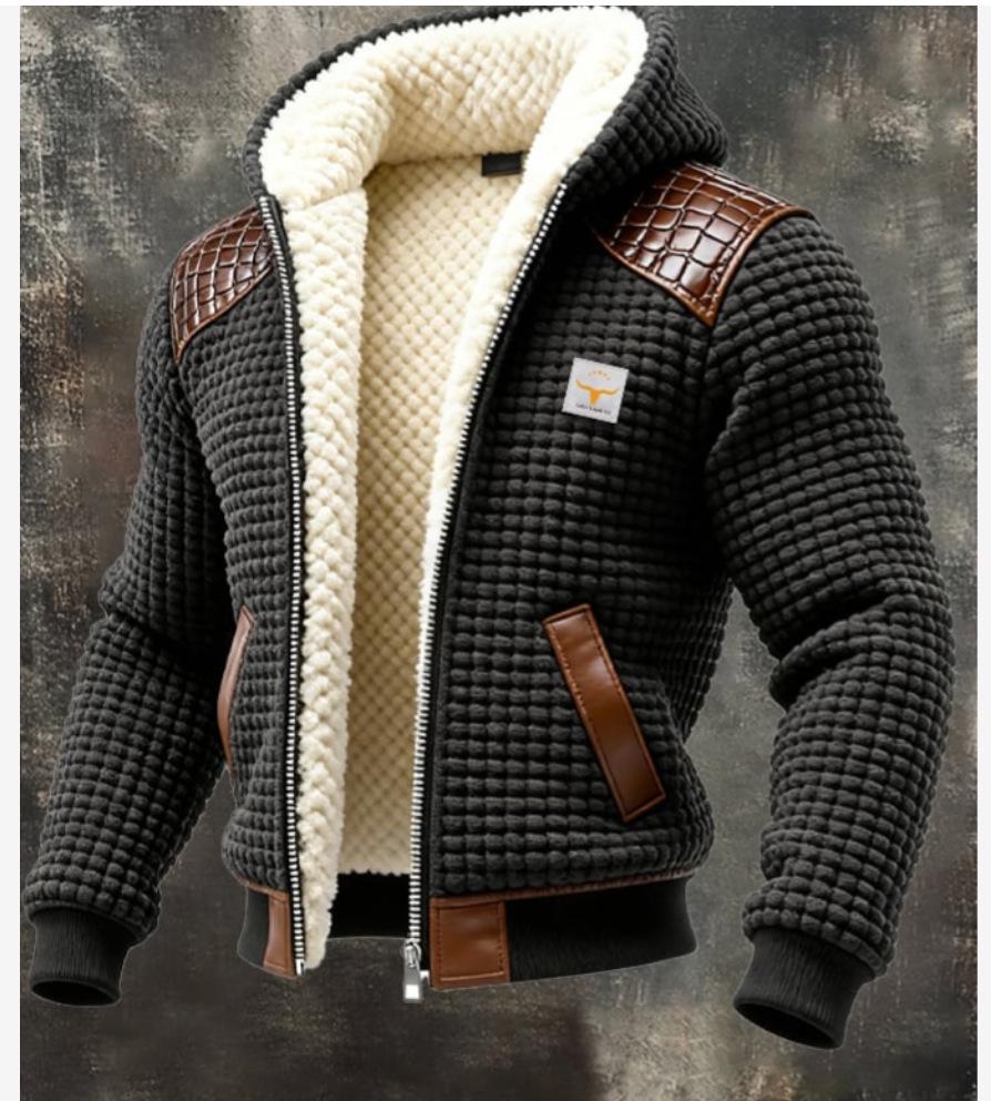 European and American Plus Velvet Hooded Jacket for Autumn and Winter