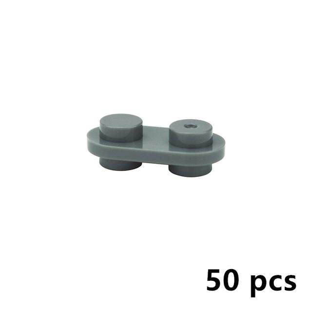 

50PCS 1x1/1x2/2x2/1x4 Special Plates with Knobs Both Sides DIY Technical MOC Building Blocks Parts Creative Toys for Kids темно-серого