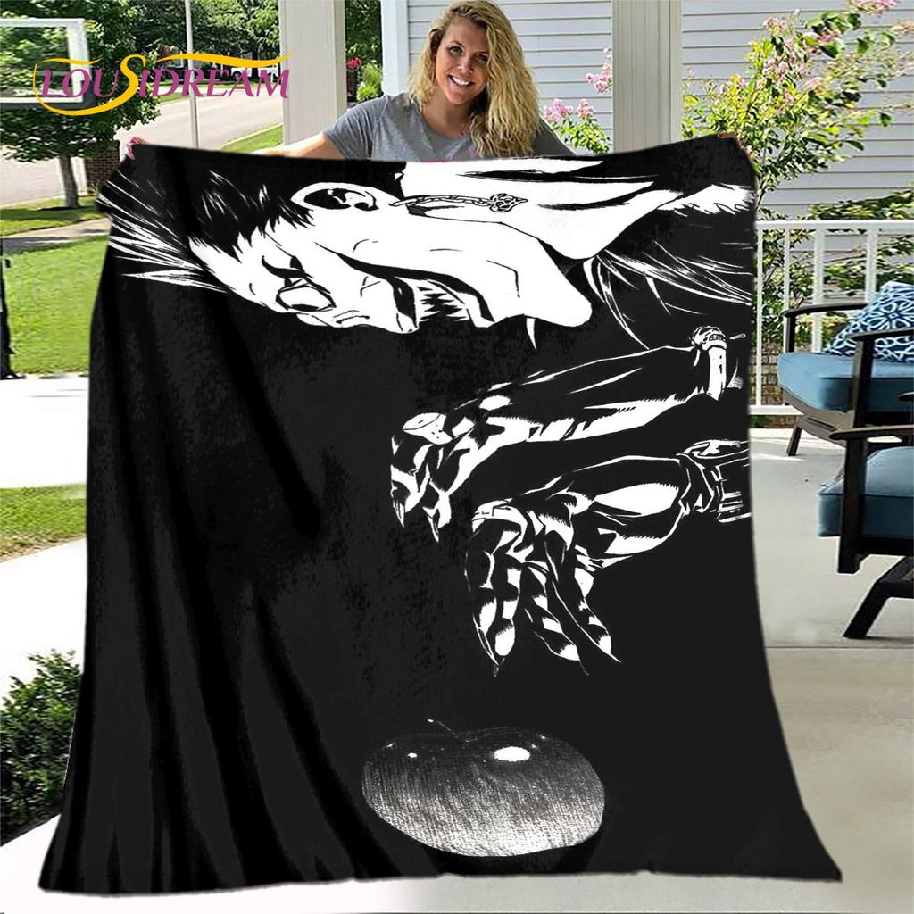 Anime Death Note Skräck Tecknad filt, Flanellfilt Slängfilt, Mjuk varm filt för Vardagsrum Sovrum Sängar Soffgåva