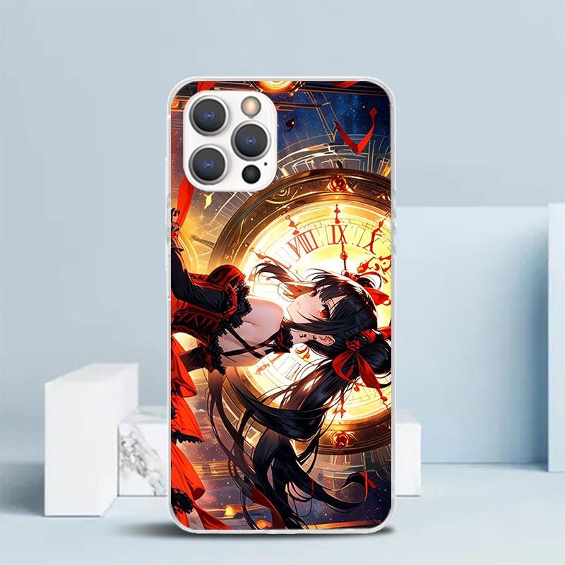 Date A Live Tokisaki Kurumi Soft Cover for iPhone 16 17 Air 15 14 Pro Max 16E Phone Case 13 Mini 12 11 7 SE 8 Print Pattern Fit