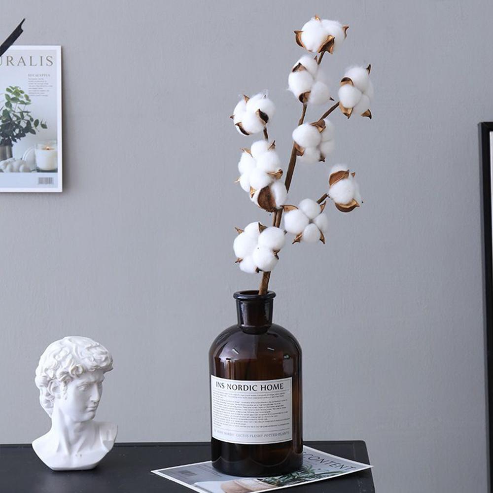 Naturally Cotton Artificial Plants Floral Branch Wedding Outdoor Garden Courtyard Festival Party Vase Home Table Decor DIY Gifts