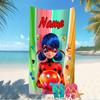 Customizable personalized beach towels Miraculous themed designs.Suitable for the beach, yoga, sports;ideal as beach accessories