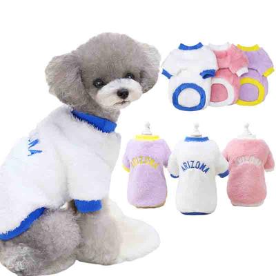 Warm Fleece Pet Clothes Letter Print Puppy Dog Shirt Jacket for Small Dogs Cat Coat Vest Schnauzer Yorkie Bulldog