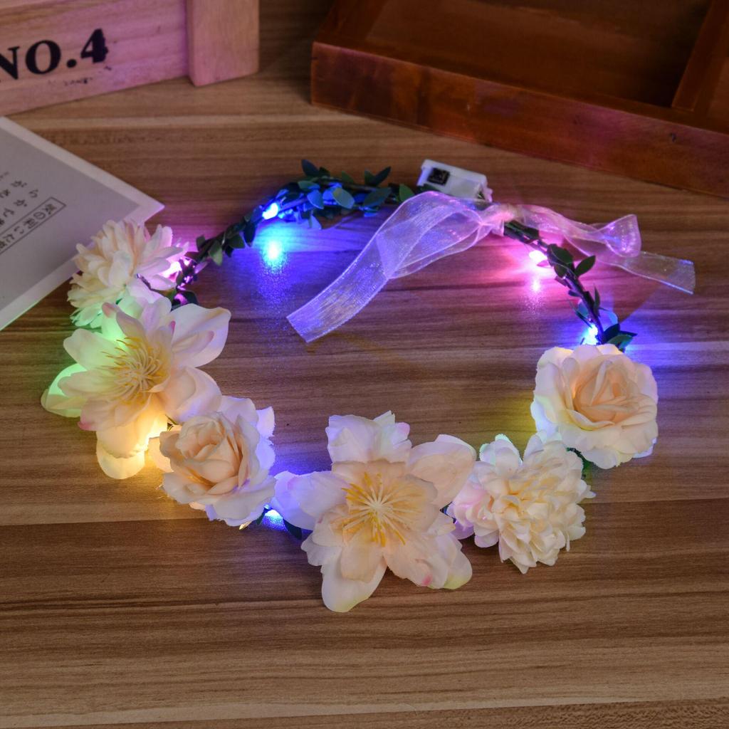 European Night Market Bestseller: Luminous Flower Garland Headband for All Ages