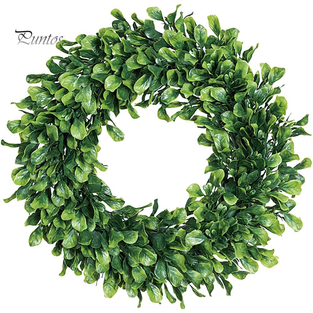 42cm Artificial Green Leaves Wreath Garland Showcase Front Door Wall Decoration