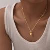 Vnox Sweet Romantic Heart Pendant Necklace Stainless Steel Lip Chain Adjustable Women Choker Female Jewelry Mother's Day Gift
