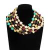 Irregular Acrylic Resin Necklace Bracelet Jewelry Set for Women Vintage Beads Chain Choker Bangle Gift