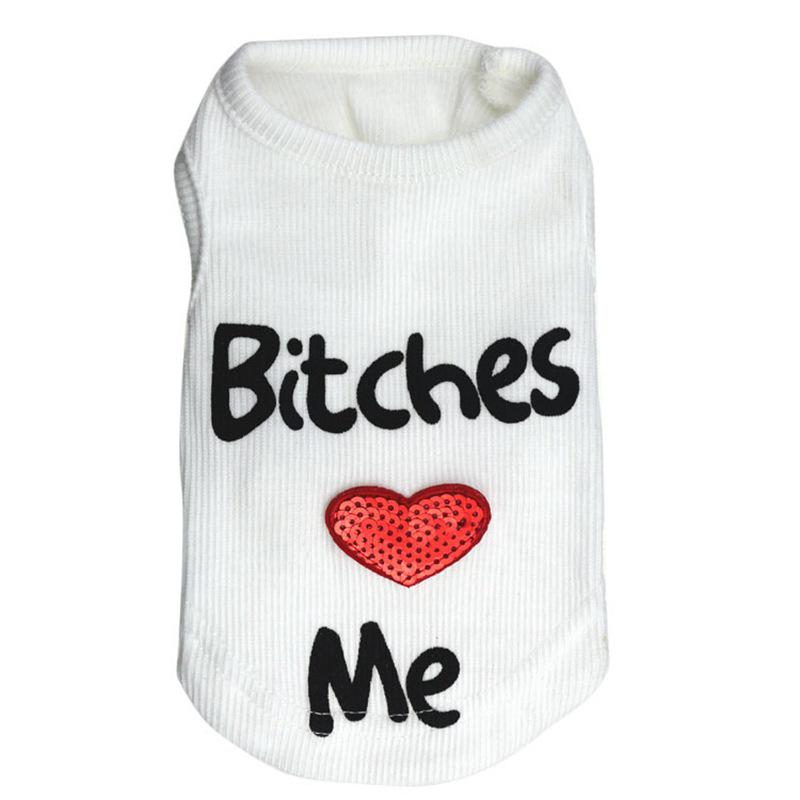 

Pretty Girl Loves Me Dog T-shirt - Pure Cotton English Print for Spring/Summer XXS белый