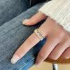 Elegant Adjustable Open Ring For Women With Geometric Design In Stylish Copper Material For 2024 Summer Fashion