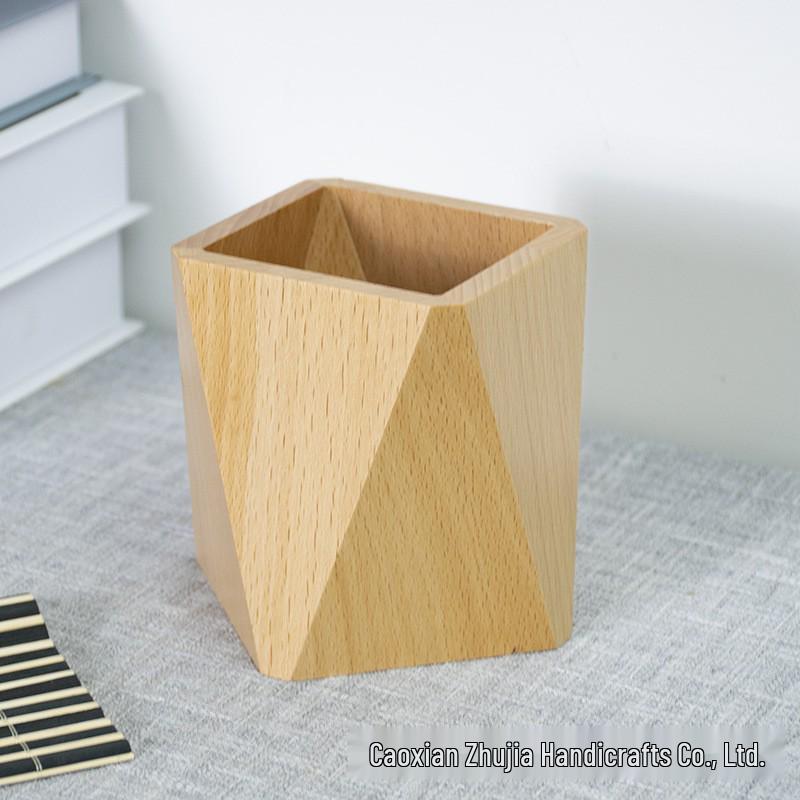 Black Walnut Pen Holder - Desktop Stationery Organizer, Creative Student Gift, Customizable with Logo