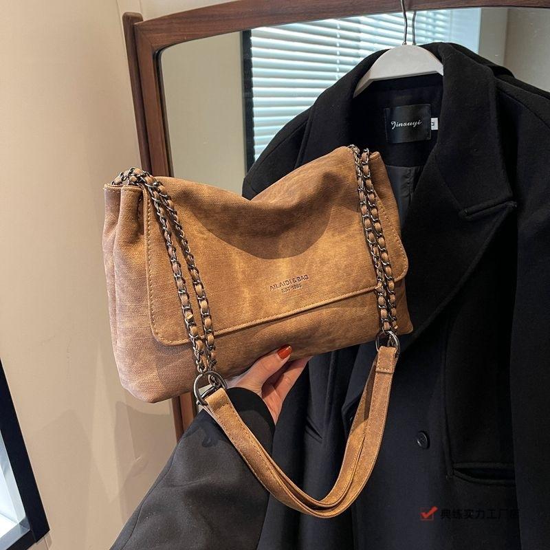 Bags Women's new women's tote bags Retro messenger bags Niche simple large bags Fashion commuter armpit bags