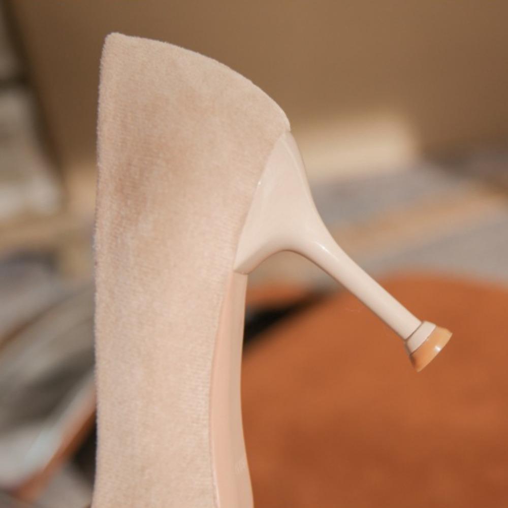 Women Heels Pointed Head Thin Heel Classic Women's Shoes Black Suede Apricot Versatile High Heels Single Shoes Women Pumps