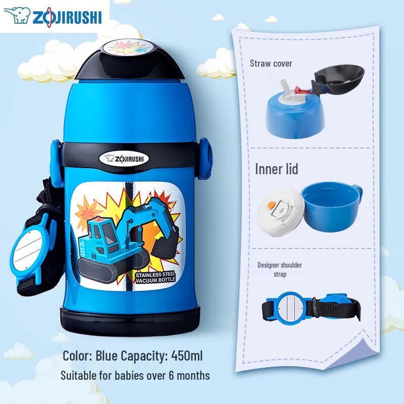 Zojirushi Kids Insulated Bottle with Straw & Dual Lid, SC-ZT45 Series