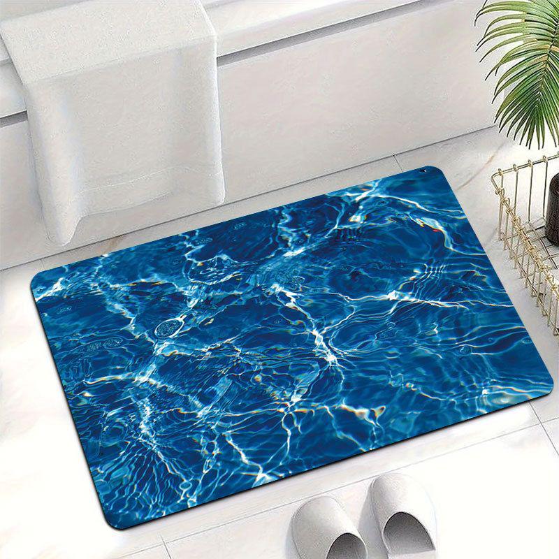 Summer Wave Pattern Diatomaceous Earth Anti-slip Bath Mat