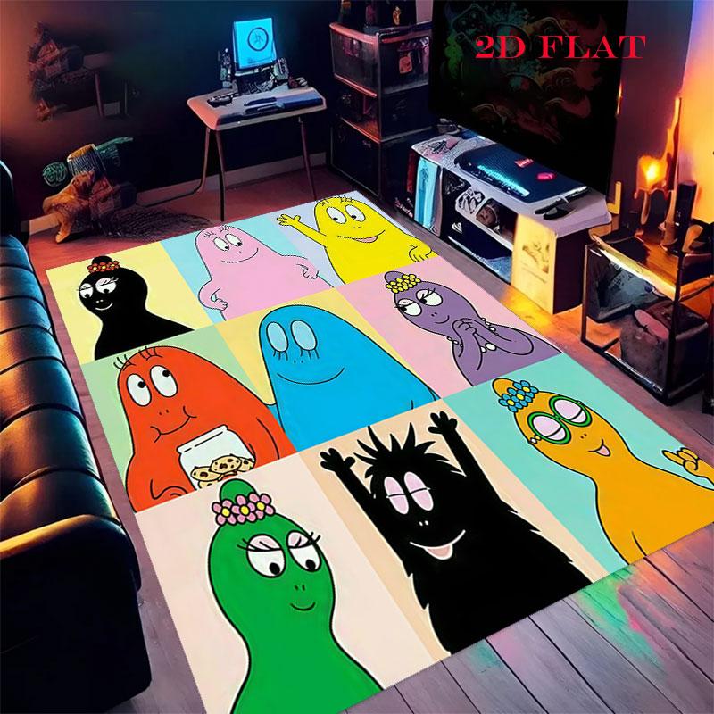 Barbapapa Fun Carpet Rug for Living Room Bedroom Home Sofa Decoration,Kids play Nonslip Floor Mat