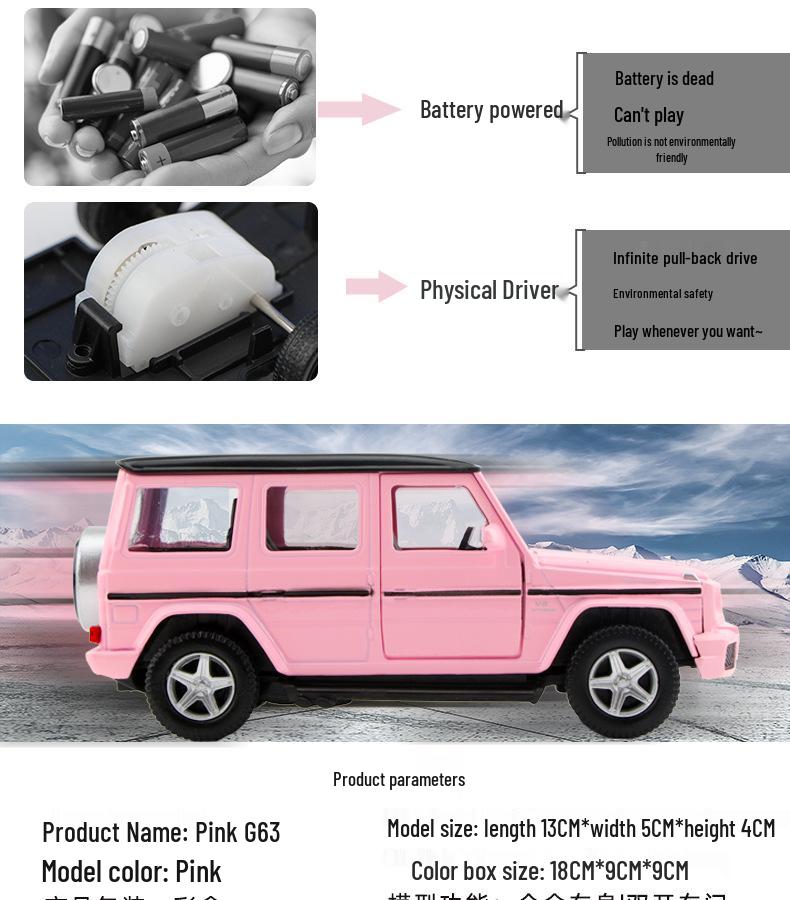 1:36 Pink Heart Model Car for Girls - Douyin Influencer Style Alloy Toy Car