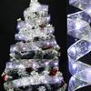 10M Christmas Light String Ribbon for Christmas Tree Decoration Double Layer Gold Stamping Luminous Ribbon Lamp Lace DIY Led Lights