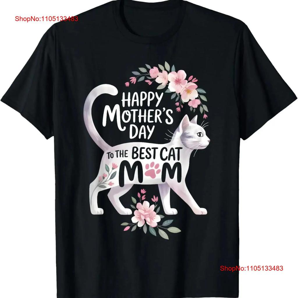 Happy Mothers Day Best Cat Mom Floral T-shirt